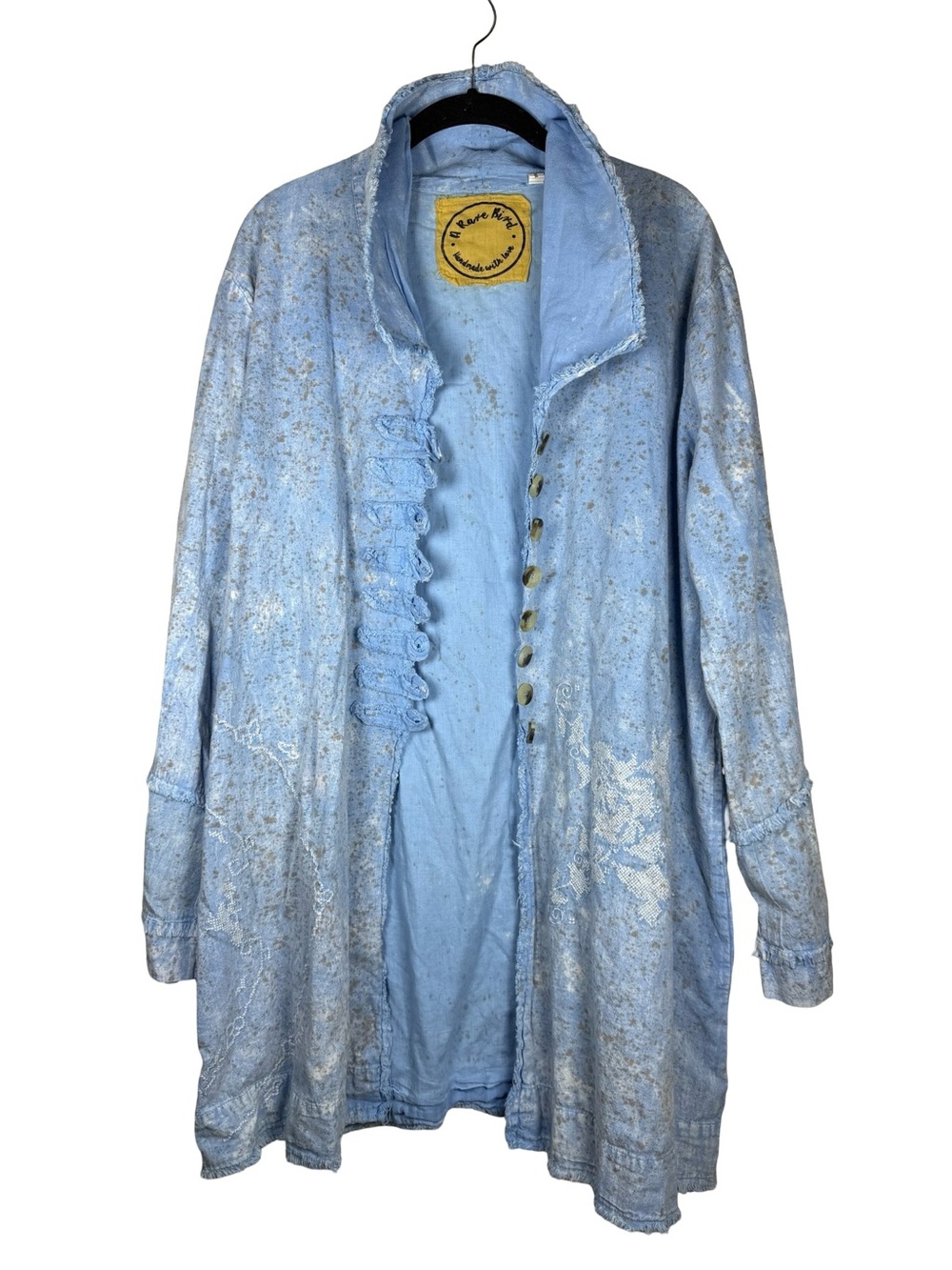A Rare Bird Blue Bird Of Happiness Jacket O/S Like New cotton/line shabby chic